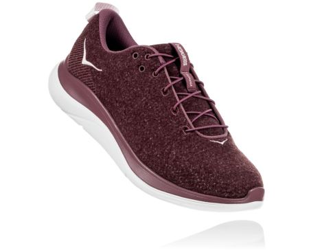 Hoka One One Hupana Flow Wool Dama - Pantofi Mers Roz Maro | RO-qN8G3h9